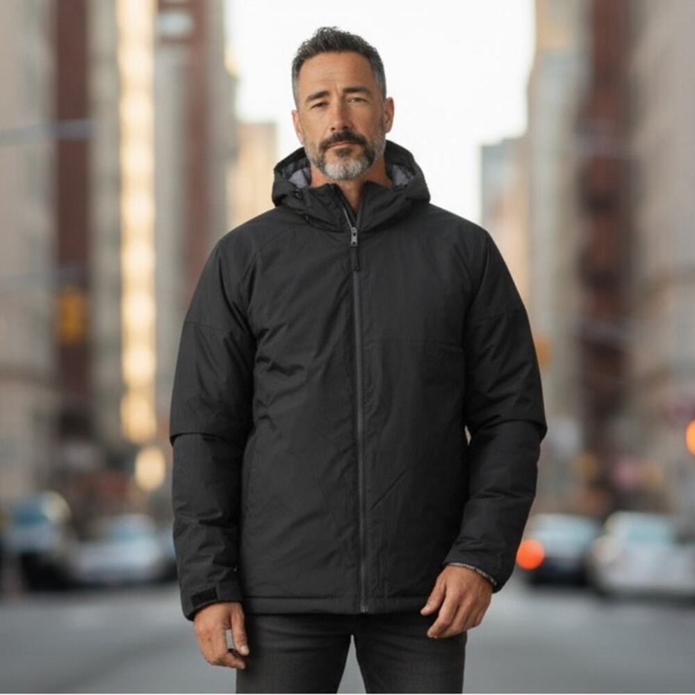 FALLS CREEK Men’s 2XL Black PUFFER PARKA Jacket Coat